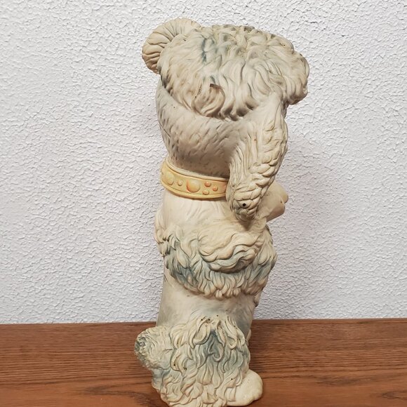 Vintage Edward Mobley Rubber Squeaky Sitting Poodle w/Blinking Eyes - 12" Tall - Picture 4 of 5